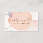 Abstracte Blush roze Waterverf Vormen Modern Visitekaartje (Voorkant)