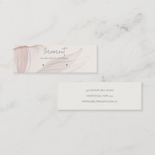 Abstracte blush Waterverf afvalhouder Mini Visitekaartje (Voorkant / Achterkant)