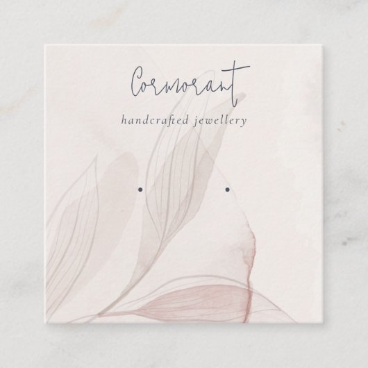 Abstracte blush Waterverf afvalhouder Vierkante Visitekaartje (Voorkant)