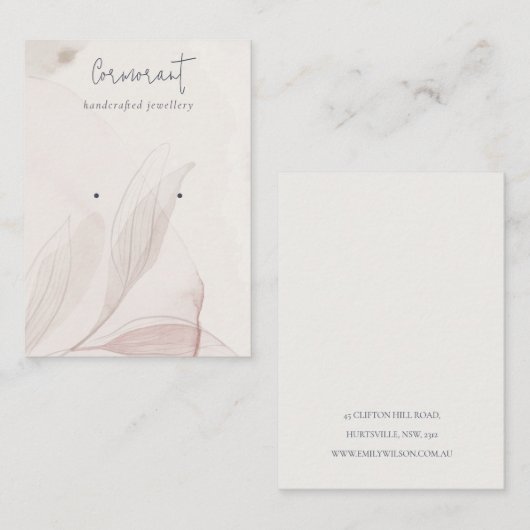 Abstracte blush Waterverf afvalhouder Visitekaartje (Voorkant / Achterkant)