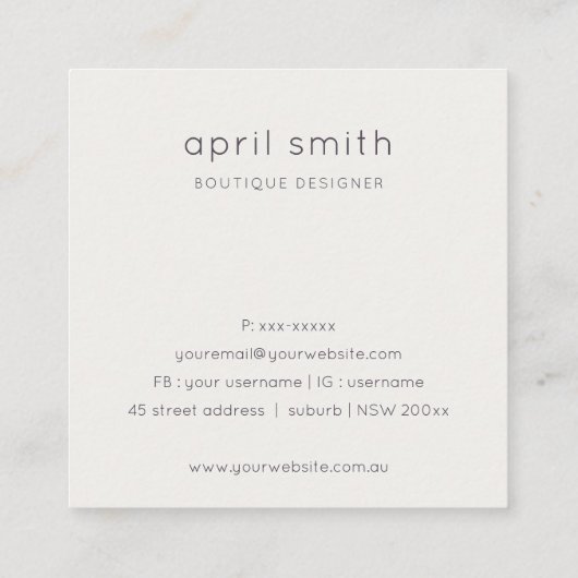 Abstracte Blush Waterverf Flora Dank u Korting Vierkante Visitekaartje (Achterkant)