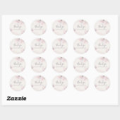 Abstracte Blush Waterverf Floral Business Bedankt Ronde Sticker (Vel)