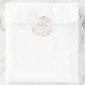 Abstracte Blush Waterverf Floral Business Bedankt Ronde Sticker (Tas)