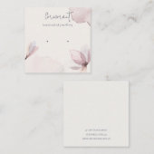 Abstracte Blush Waterverf Floral Earring Holder Vierkante Visitekaartje (Voorkant / Achterkant)