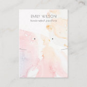 Abstracte Blush Waterverf Ketting Oorbel Display Visitekaartje (Voorkant)