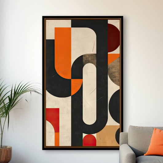 Abstracte bochten en hoeken: een midden-eeuwse mod poster
