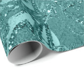 Abstracte Body Natuur Cellen Gold Blauwgroen Glitt Cadeaupapier (Rol Hoek)