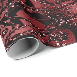 Abstracte Body Natuur Cells Glitter Burgundy Maroo Cadeaupapier
