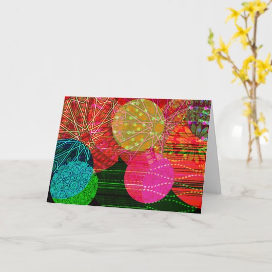 Abstracte boeiende en kleurrijke cirkels Art Note  Kaart (Gele Bloem)