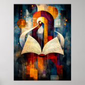 Abstracte Boekenkunst - Geometrisch Ontwerp voor L Poster (Voorkant)