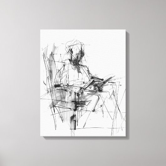 Abstracte Boeklezer Canvas Afdruk (Voorkant)