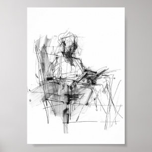 Abstracte Boeklezer Poster