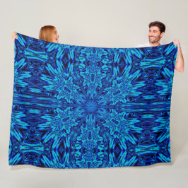 Abstracte Boheemse Blauwe Daisy Bloemen Gezellig Fleece Deken