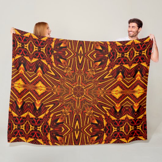 Abstracte Boheemse Cymbidium orchidee gezellig Fleece Deken (In situ)