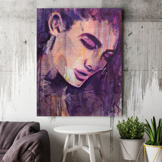 Abstracte Boheemse Grafische Kunst Vrouw Portretdr Poster