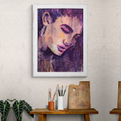 Abstracte Boheemse Grafische Kunst Vrouw Portretdr Poster