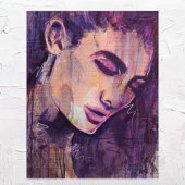 Abstracte Boheemse Grafische Kunst Vrouw Portretdr Poster