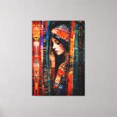 Abstracte Boheemse Kunst met Ethische Texturen Canvas Afdruk (Voorkant)