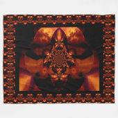 Abstracte Boheemse Vuurorchidee 1 Bloemenpatroon Fleece Deken (Voorkant (Horizontaal))