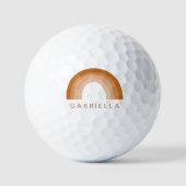 Abstracte Boho 70s Rainbow Terracotta Gepersonalis Golfballen (Voorkant)