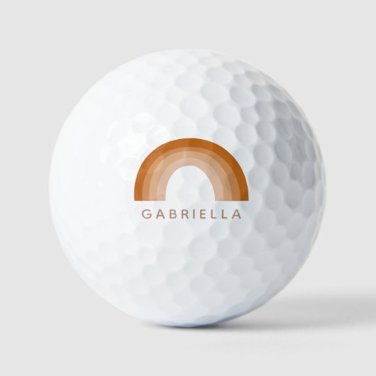 Abstracte Boho 70s Rainbow Terracotta Gepersonalis Golfballen (Voorkant)