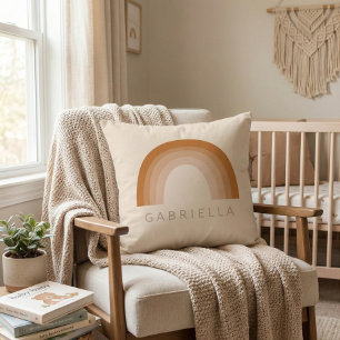 Abstracte Boho 70s Rainbow Terracotta Gepersonalis Kussen