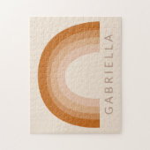 Abstracte Boho 70s Rainbow Terracotta Gepersonalis Legpuzzel (Verticaal)