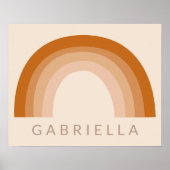 Abstracte Boho 70s Rainbow Terracotta Gepersonalis Poster (Voorkant)