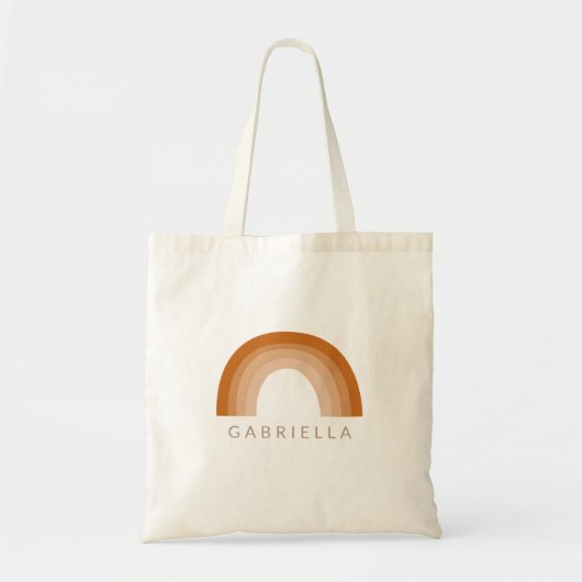 Abstracte Boho 70s Rainbow Terracotta Gepersonalis Tote Bag (Voorkant)