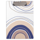 Abstracte Boho Arches - Blauw en beige Klembord (Voorkant)