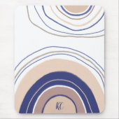 Abstracte Boho Arches - Blauw en beige Muismat (Voorkant)