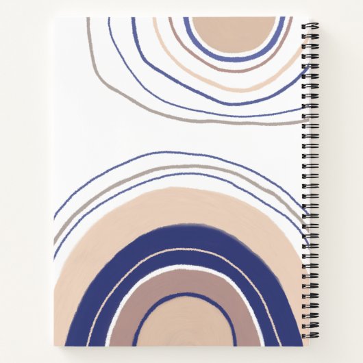 Abstracte Boho Arches - Blauw en beige Notitieboek (Achterkant)