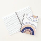 Abstracte Boho Arches - Blauw en beige Notitieboek (Binnen)