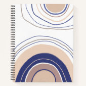 Abstracte Boho Arches - Blauw en beige Notitieboek (Voorkant)