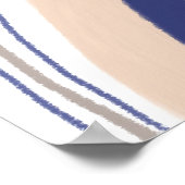 Abstracte Boho Arches - Blauw en beige Poster (Hoek)