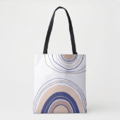 Abstracte Boho Arches - Blauw en beige Tote Bag (Voorkant)