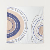 Abstracte Boho Arches - Blauw en beige Wandkleed (Voorkant (horizontaal))