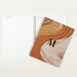 Abstracte Boho Art, Earthy Tones Boho Planner