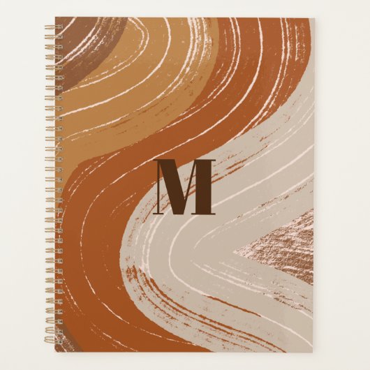 Abstracte Boho Art, Earthy Tones Boho Planner (Voorkant)