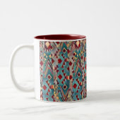 Abstracte Boho Aztec Tweekleurige Koffiemok (Links)