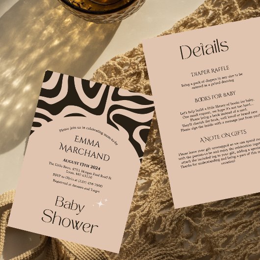Abstracte Boho Baby shower uitnodiging