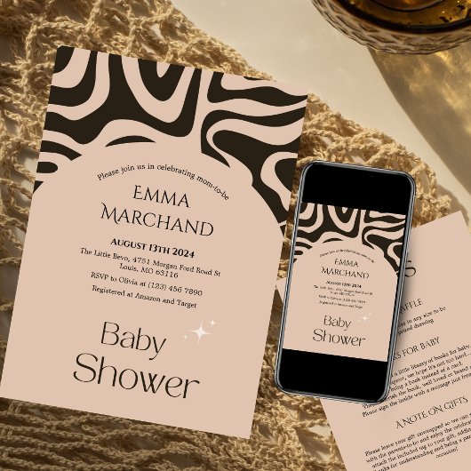 Abstracte Boho Baby shower uitnodiging