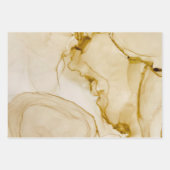 Abstracte Boho Beige Brown Alcohol Ink Art Inpakpapier Vel (Voorkant 3)