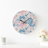 Abstracte Boho Bloemenpastel Roze Groen Blauw Grote Klok (Huis)