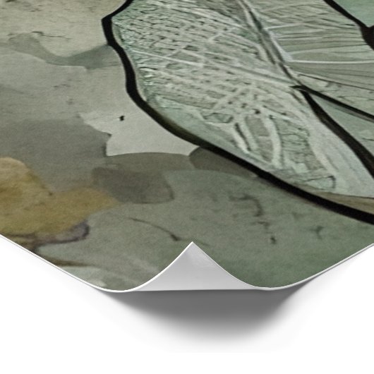 Abstracte Boho bloemensalie en beige Poster (Hoek)