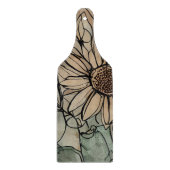 Abstracte Boho bloemensalie en beige Snijplank (Voorkant)