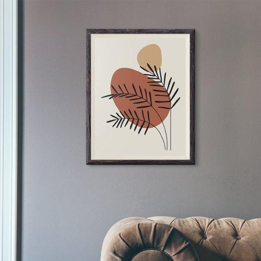 Abstracte Boho Branch Plant Art Décor Poster