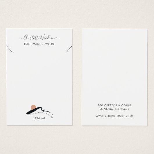 Abstracte Boho Earring Ketting Display Card Visitekaartje (Voorkant /achterkant)