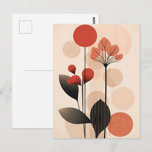 Abstracte Boho en moderne Clip Art Printable Briefkaart (Voorkant / Achterkant)