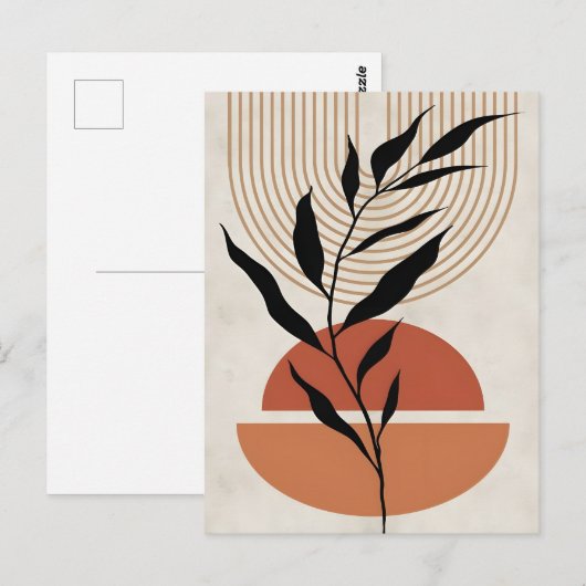 Abstracte Boho en moderne Clip Art Printable Briefkaart (Voorkant / Achterkant)